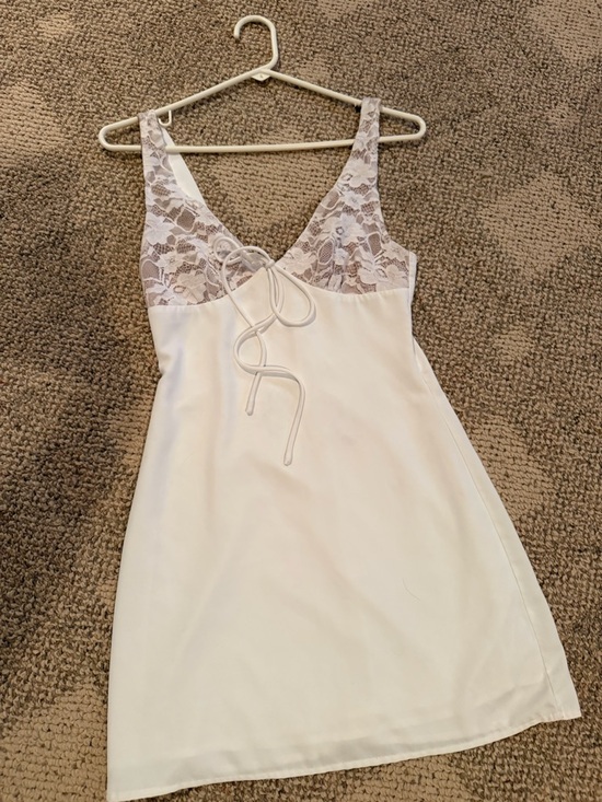 White Fox Boutique Dresses & Skirts - White Fox Boutique Ivory Lace-Front Mini Dress